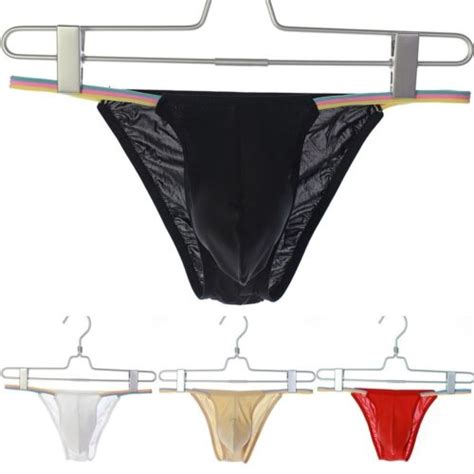 Männer Sexy Low Rise Atmungsaktiver Eis Seide Bikini Tanga Unterwäsche Shorts eBay