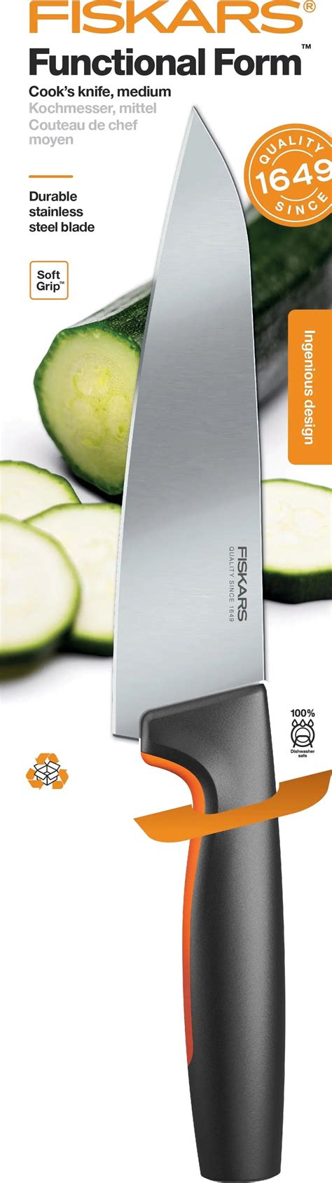 Fiskars Functional Form Kokinveitsi Medium Musta 16 Cm Sokos