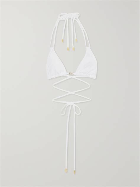 Loewe Paula S Ibiza Triangle Halterneck Bikini Top In White ModeSens