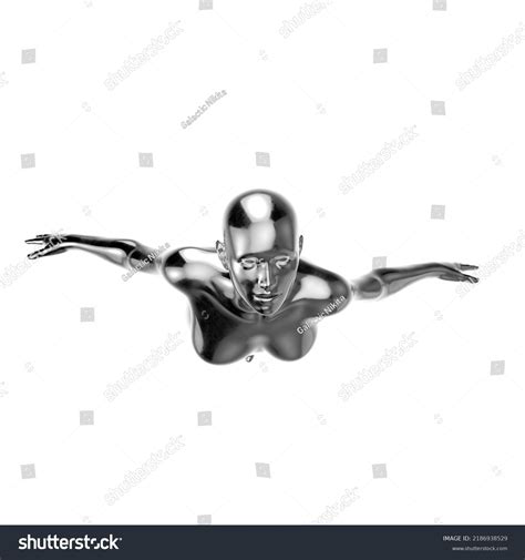 Metallic Glossy Naked Woman Mannequin Freedom Stock Illustration 2186938529 Shutterstock