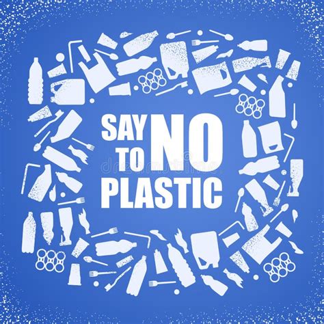 Say No To Plastic Problem Plastic Pollution Ecological Poster Stock