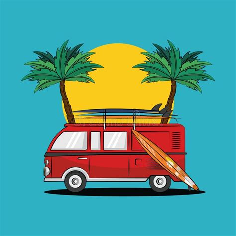 Tropical Surfing Lifestyle Theme Stock Vector Illustration Of Surfing