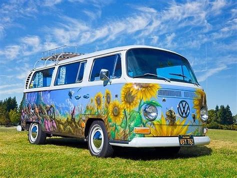 Paint Schemes And Clouds Painted Up Hippie Volkswagen Bus ☮ Vwbus ☮