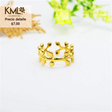 ANILLO DORADO LAURELES KML ACCESORIOS