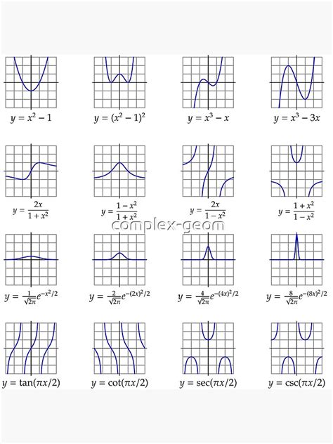Common Calculus Function Graphs Ii Premium Matte Vertical Poster Sold