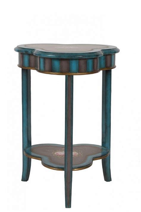 Подставка под цветы напольная деревянная в виде трилистника лазурная ...