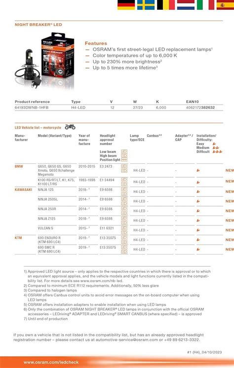 H Osram Led Night Breaker Scheinwerfer Lampen Birnen Mit Zulassung F R