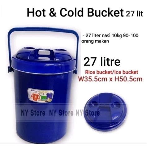 Rice Bucket Ice Bucket L L L Food Termos Tong Nasi Bekas Bocong Ais Container Cooler Hot