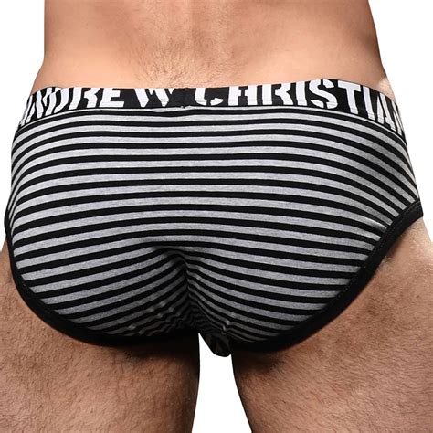 Andrew Christian Slip Almost Naked Prison Ray Noir Gris Inderwear