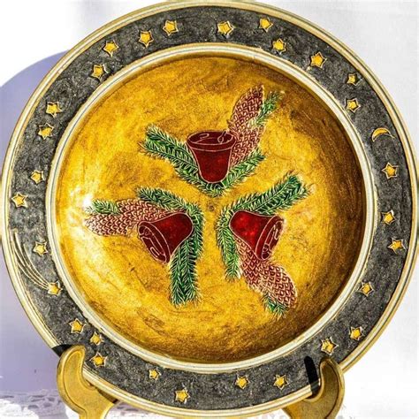 Новогодние колокольчики - Очаровательная тарелка-панно из Германии