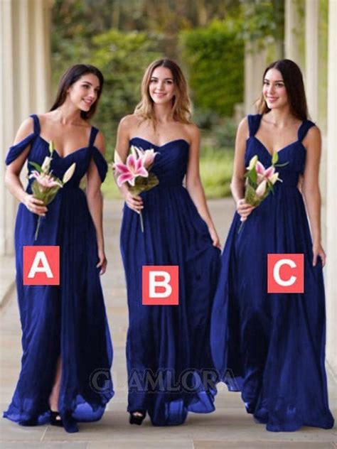 Trendy A Line Sleeveless Floor Length Chiffon Bridesmaid Dress Glamlora