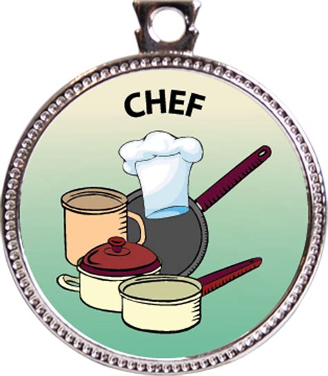 Chef Award 1 Inch Dia Silver Medal Culinary Arts Collection By