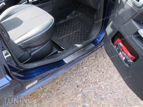 Накладки на пороги Форд Фьюжн (защитные накладки Ford Fusion) Nataniko ...