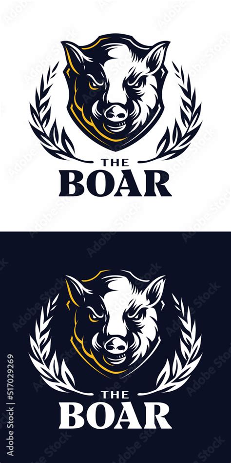 Logo Vector Illustration Of A Boar S Head With Its Tusks Vector De Stock Adobe Stock