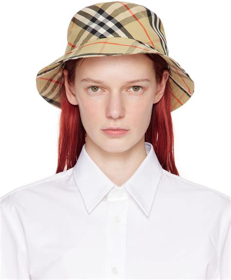 Burberry Chapeau Bob Beige En Coton M Lang Carreaux Ssense France