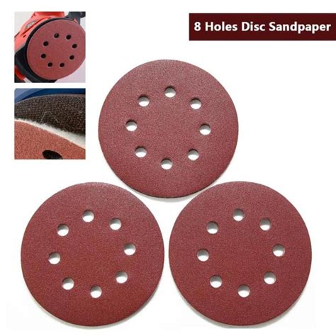 Litchii 8 Holes For Polish Machine Hook And Loop Sander Disc Sand Pad Sanding Paper Burnishing