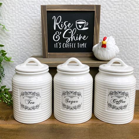 Country Cottage Canisters Set Of 3 Evelyn And Owl