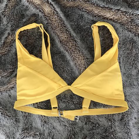 Summery Bright Yellow Padded Bikini Top Perfect Depop