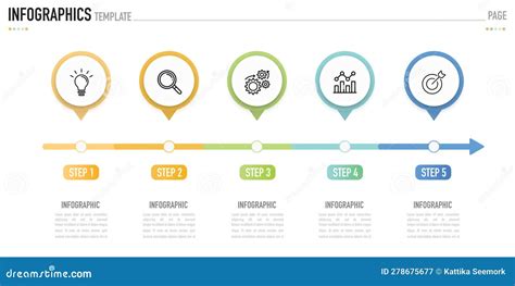 Circular Pin Infographic For Business Presentation Stock Vector