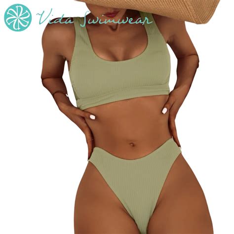 Knitted Two Piece Bikini Swimsuit Women Swimwear Beach Wear Shopee Philippines