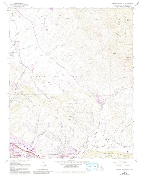 Classic USGS Arroyo Grande NE California 7.5'x7.5' Topo Map – MyTopo