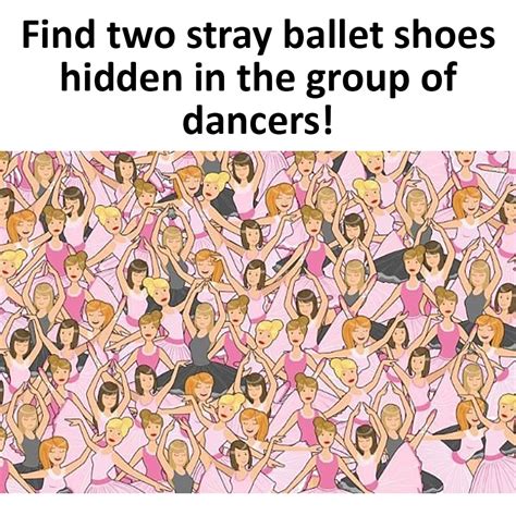 Find two stray ballet shoes hidden in the group of dancers! - en.viata.me