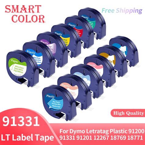 10PCS 91331 LT Label Tape 12mm 4m Compatible For Dymo Letratag Plastic