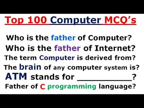 Top Computer Basic Mcqs Computer Fundamental Questions With