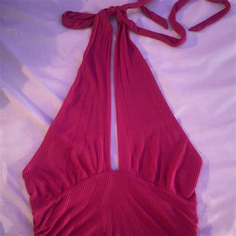 Hot Pink Halter Top Size Xl Bought From Dry Goods Depop