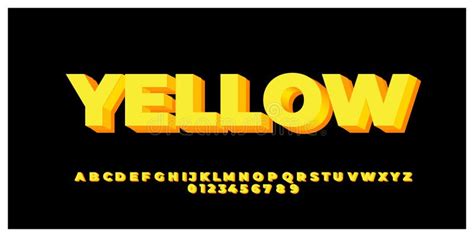Clean Yellow And Orange 3d Font Styles Design Templates Stock