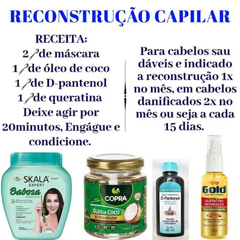 Reconstrução Capilar Caseiro - RECONSTRUÇÃO CAPILAR | Reconstrução capilar, Hidrataçao caseira cabelo ...