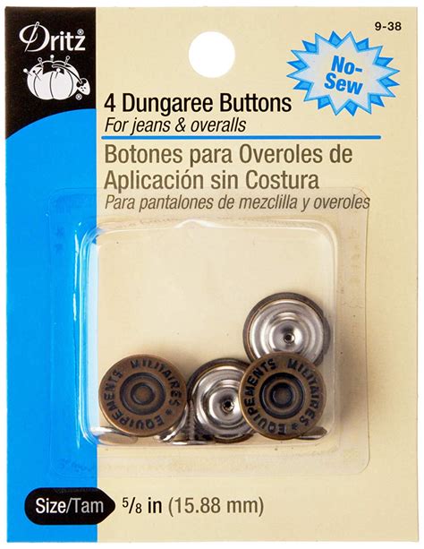 Dritz R No Sew Dungaree Buttons Antique Brass Amazon In Home