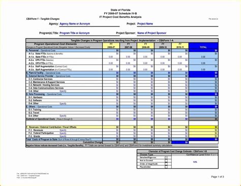 Cost Benefit Analysis Template Excel New Cost Benefit Inside Cost ...