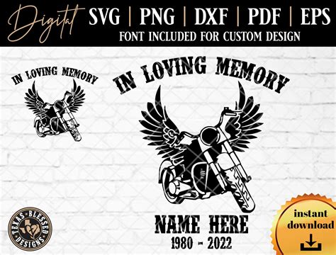 In Loving Memory Motorcycle Wings In Memory Biker Angel Etsy