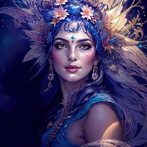 Premium Ai Image Mystical Beautiful Woman Portrait Generative Ai