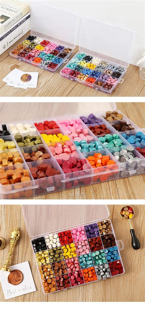 Multi Color Wax Seal Beads Kit 24 Colors 600pcs Sealing Wax Beads Set