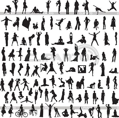 Силуэты людей | Серия изображений | CLIPARTO