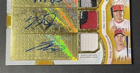 大谷翔平 Mike Trout Albert Pujols 2018 Topps Triple Threads Triple Auto