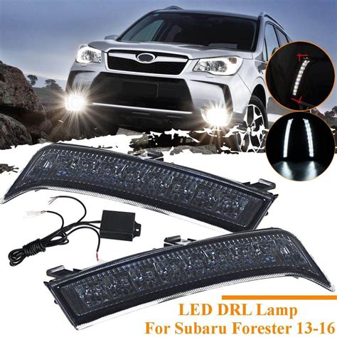 Par branco LED drl luz de neblina diurna lâmpada para Subaru Forester