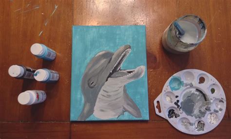 Dolphin acrylic painting. Great DIY living room bedroom bathroom decor ...