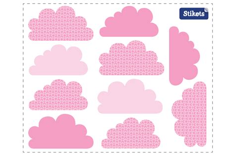 Stickers Nuages Rose Texturis Stikets