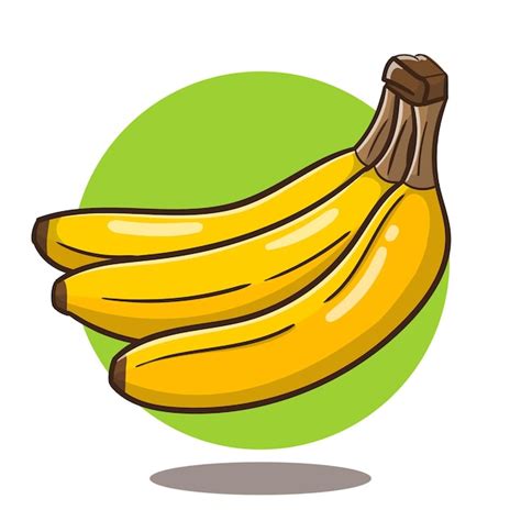 Ilustración de arte de plátano de dibujos animados lindo icono de