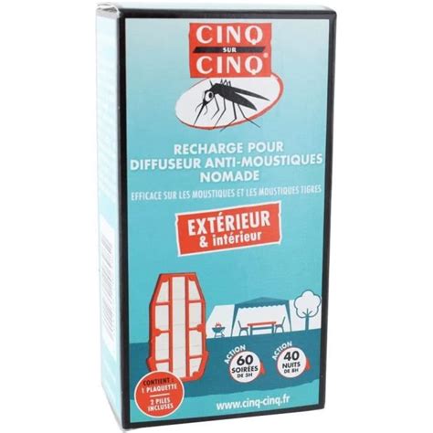 Cinq Sur Cinq Recharge Pour Diffuseur Anti Moustiques Nomade