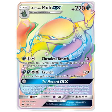 Buy Pokemon Tcg Alolan Muk Gx Sun Moon Burning Shadows Rare Rainbow