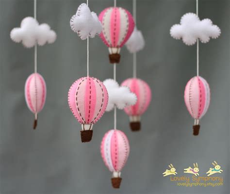 Pink Hot Air Balloons Baby Mobile Baby Mobile Etsy