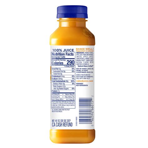 Naked Juice Mighty Mango Smoothie 15 2oz Btl Drinks Fast Delivery By App Or Online