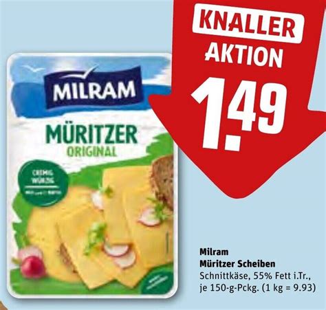 Milram Müritzer Scheiben 150 g Pckg Angebot bei REWE