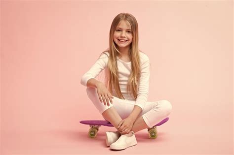 Premium Photo Ride Penny Board And Do Tricks Girl Likes To Ride