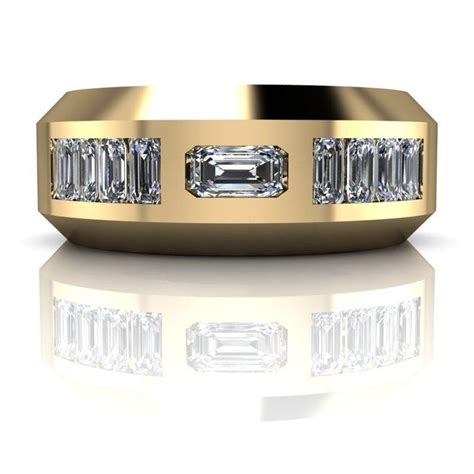 Emerald Cut Diamond Channel Set Wedding Band Sharply Weblog Navigateur