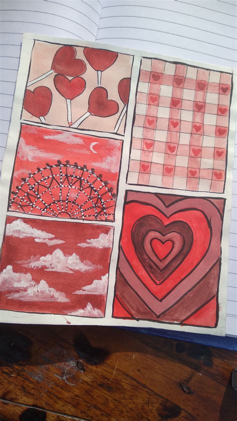 Red Mood Board Mini Arte En Lienzo Tutorial De Dibujo Dibujos